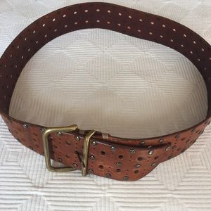 Leather studded belt